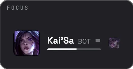 The Focus overlay: Kai'Sa, bot, is the one to hit.